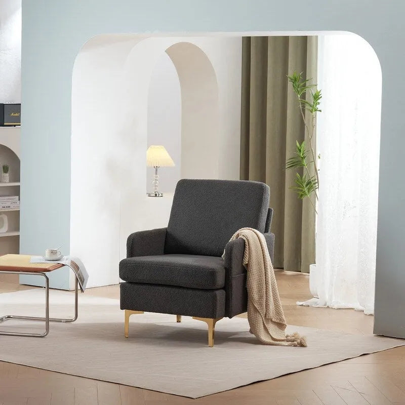 Multi-Color Linen Accent Armchair, Single Seat