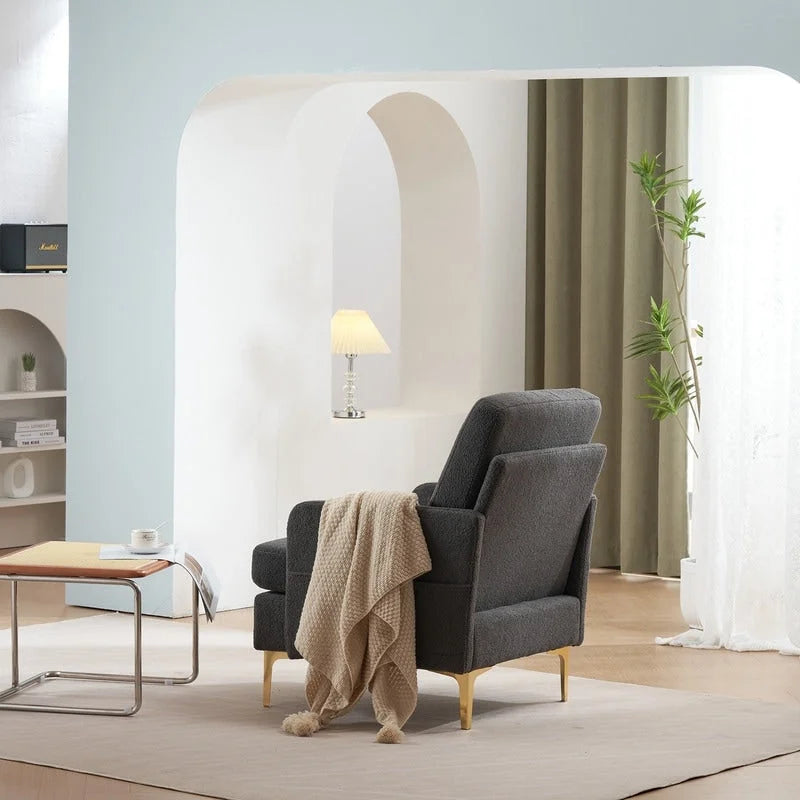 Multi-Color Linen Accent Armchair, Single Seat
