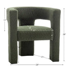 Cream/Black/Grey Boucle Accent Chair, Tripod Base, Set of 2