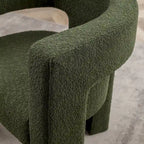 Cream/Black/Grey Boucle Accent Chair, Tripod Base, Set of 2