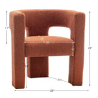 Cream/Black/Grey Boucle Accent Chair, Tripod Base, Set of 2