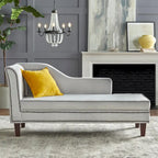 Velvet Storage Chaise Lounge – Lavender Grey / Beige / Light Grey / Midnight Blue, Single