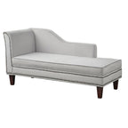 Velvet Storage Chaise Lounge – Lavender Grey / Beige / Light Grey / Midnight Blue, Single