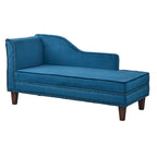 Velvet Storage Chaise Lounge – Lavender Grey / Beige / Light Grey / Midnight Blue, Single