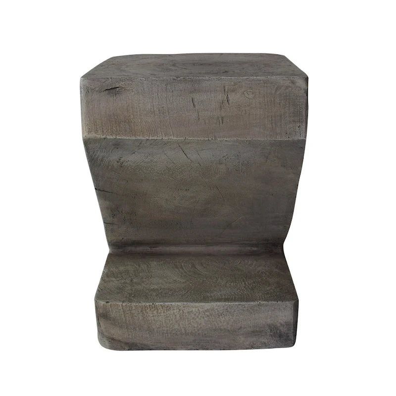 Black / Light Gray Z-Shape Outdoor Lightweight Concrete Side Table