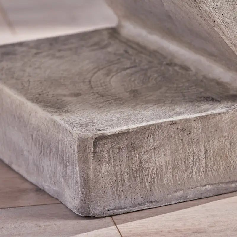 Black / Light Gray Z-Shape Outdoor Lightweight Concrete Side Table