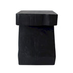 Black / Light Gray Z-Shape Outdoor Lightweight Concrete Side Table
