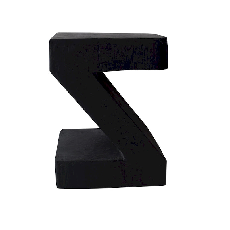 Black / Light Gray Z-Shape Outdoor Lightweight Concrete Side Table