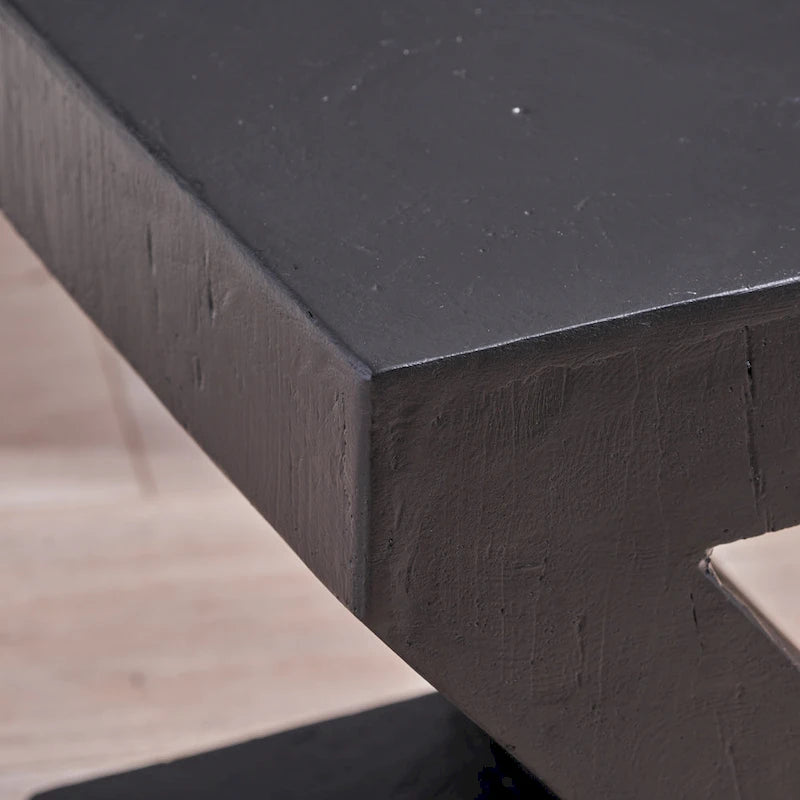 Black / Light Gray Z-Shape Outdoor Lightweight Concrete Side Table