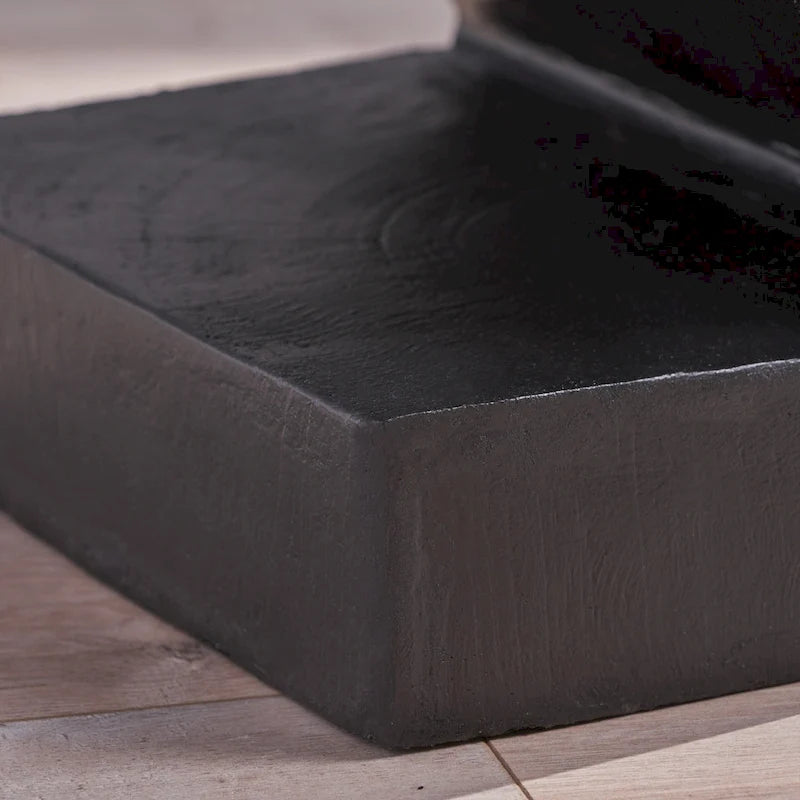 Black / Light Gray Z-Shape Outdoor Lightweight Concrete Side Table