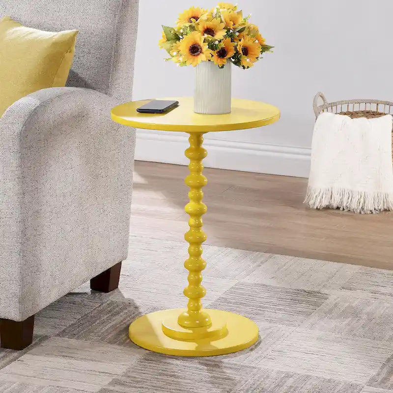 Multi-Color Round Spindle Side Table for 1