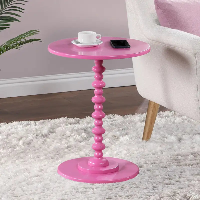 Multi-Color Round Spindle Side Table for 1