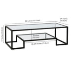 Brass / Blackened Bronze / White / Satin Nickel Metal & Glass Coffee Table, 1-Person, 2 Sizes