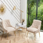 Modern Dining Chairs Set of 2, Upholstered Accent Chair Tufted Back Armless Chair with Back Pull