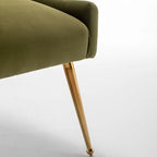 Velvet Dining Chair Set of 2, Tufted Back with Gold Ring Pull, Armless