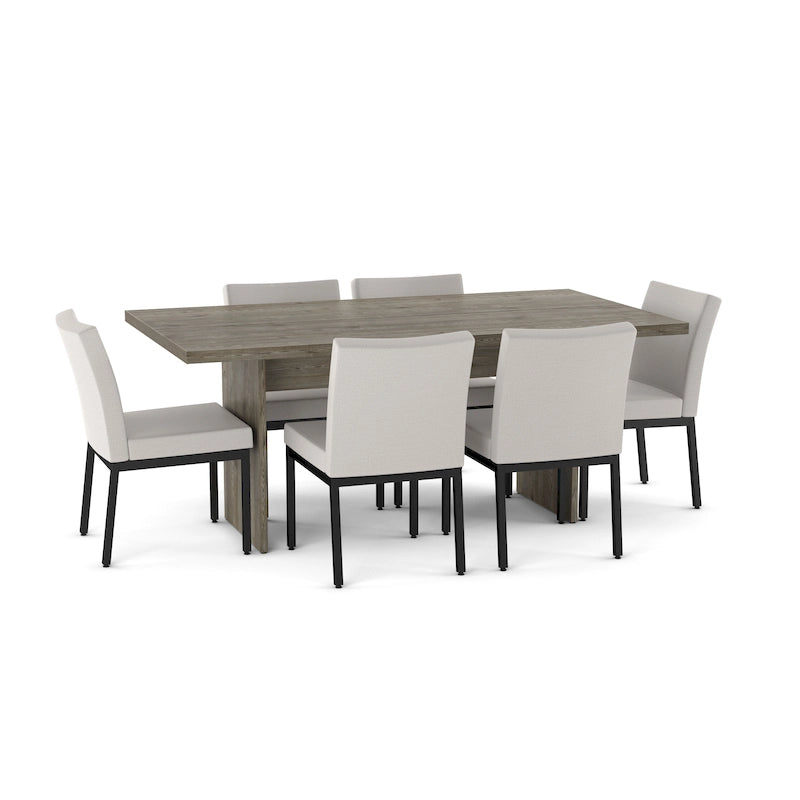 Greyish-Brown & Light Grey 7-Piece Dining Set for 6, Modern Style