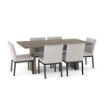 Greyish-Brown & Light Grey 7-Piece Dining Set for 6, Modern Style