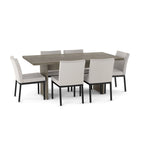 Greyish-Brown & Light Grey 7-Piece Dining Set for 6, Modern Style