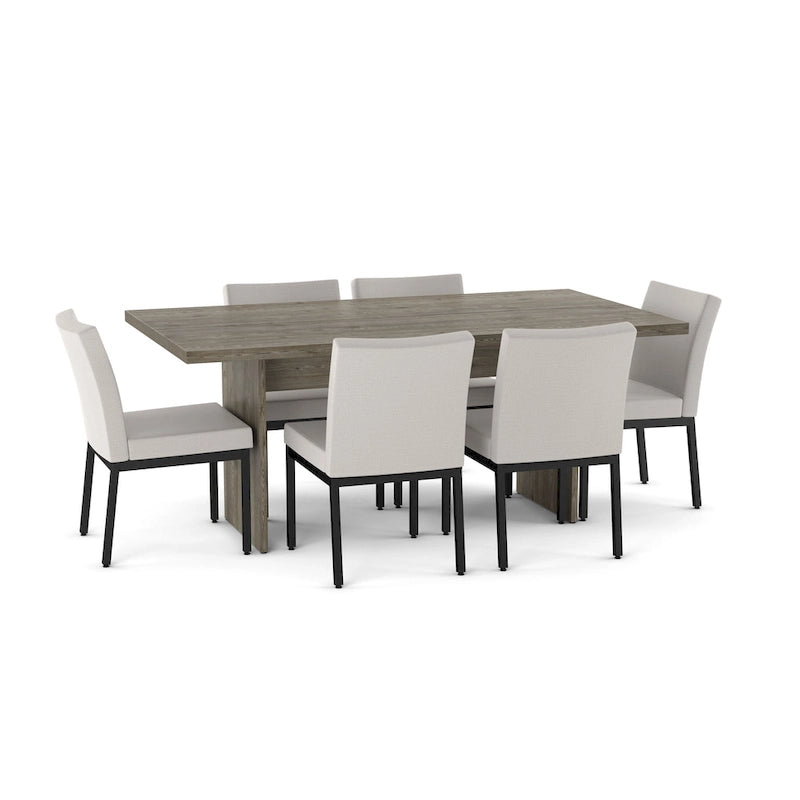 Greyish-Brown & Light Grey 7-Piece Dining Set for 6, Modern Style