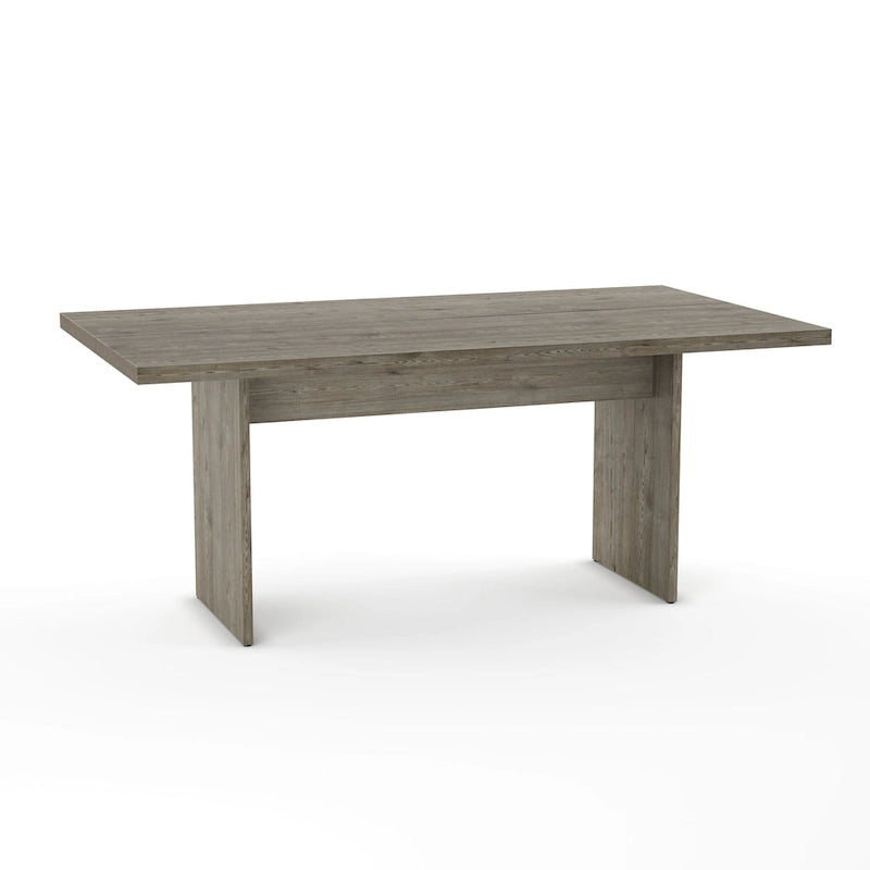 Greyish-Brown & Light Grey 7-Piece Dining Set for 6, Modern Style