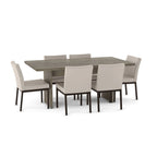 Greyish-Brown & Light Grey 7-Piece Dining Set for 6, Modern Style