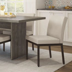 Greyish-Brown & Light Grey 7-Piece Dining Set for 6, Modern Style
