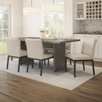 Greyish-Brown & Light Grey 7-Piece Dining Set for 6, Modern Style