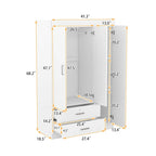 White / Grey 3-Door Wardrobe with 2 Drawers, for 1 Person
