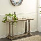 Light Brown Rustic Style Console Table for 1 - MDF Top, 18Wx52Lx30H