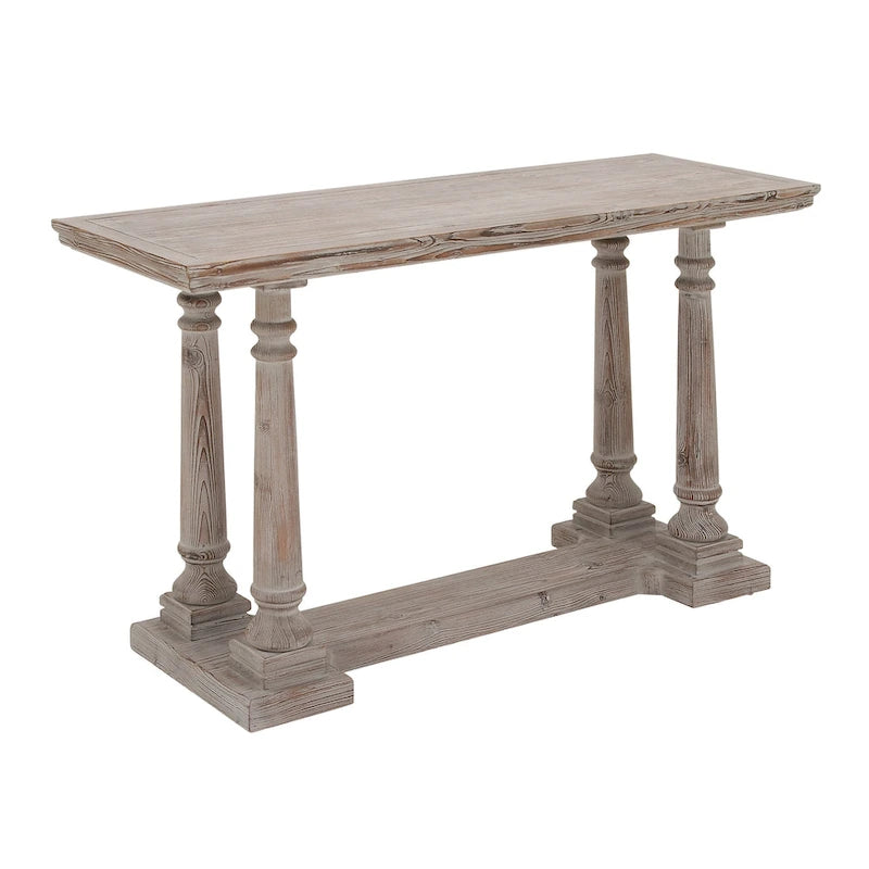 Light Brown Rustic Style Console Table for 1 - MDF Top, 18Wx52Lx30H