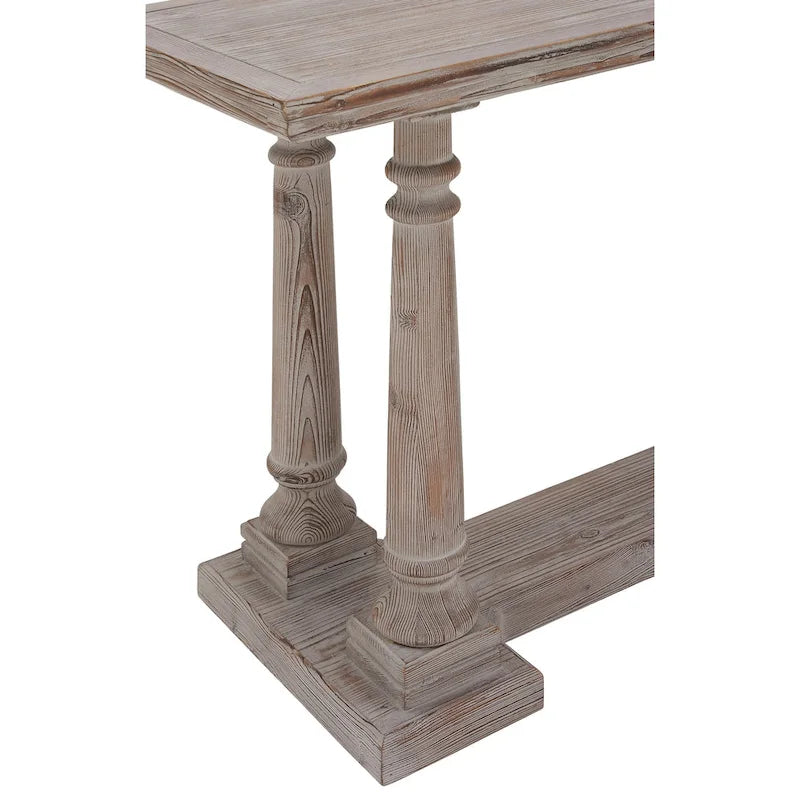 Light Brown Rustic Style Console Table for 1 - MDF Top, 18Wx52Lx30H