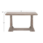 Light Brown Rustic Style Console Table for 1 - MDF Top, 18Wx52Lx30H