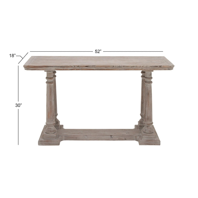 Light Brown Rustic Style Console Table for 1 - MDF Top, 18Wx52Lx30H