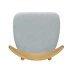 Mid-Century Modern Dining Chair, Oak/Walnut Frame, Grey/Beige Fabric, Set of 2