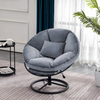 Velvet Swivel Papasan Chair with Height Adjustment, for 1 Person – Grey / Purple / Green / Yellow / Blue / Dark Brown
