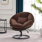Velvet Swivel Papasan Chair with Height Adjustment, for 1 Person – Grey / Purple / Green / Yellow / Blue / Dark Brown