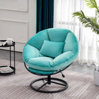 Velvet Swivel Papasan Chair with Height Adjustment, for 1 Person – Grey / Purple / Green / Yellow / Blue / Dark Brown