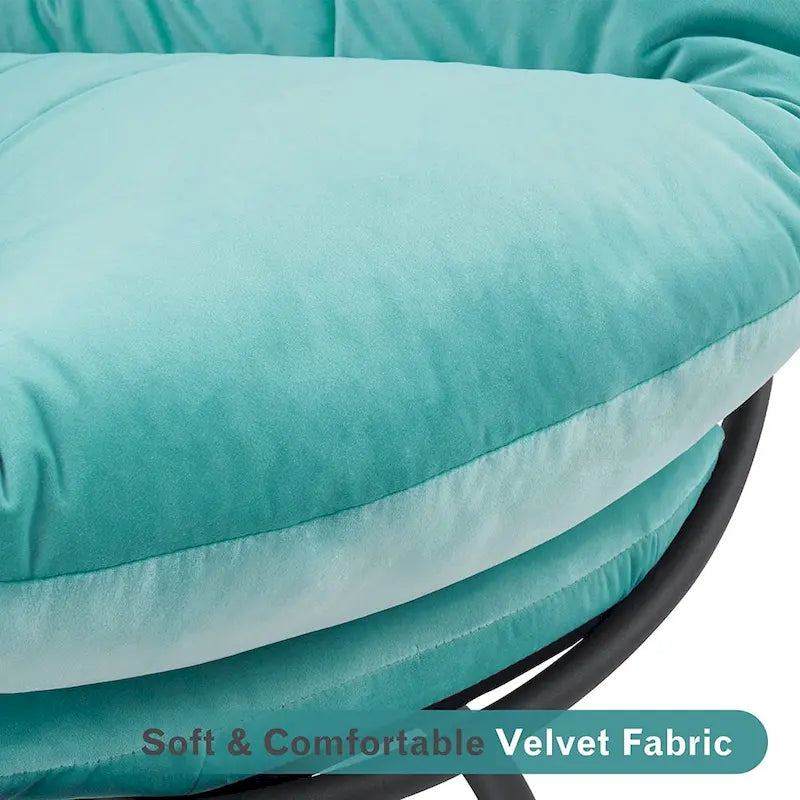 Velvet Swivel Papasan Chair with Height Adjustment, for 1 Person – Grey / Purple / Green / Yellow / Blue / Dark Brown