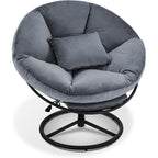 Velvet Swivel Papasan Chair with Height Adjustment, for 1 Person – Grey / Purple / Green / Yellow / Blue / Dark Brown
