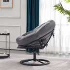 Velvet Swivel Papasan Chair with Height Adjustment, for 1 Person – Grey / Purple / Green / Yellow / Blue / Dark Brown