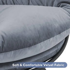 Velvet Swivel Papasan Chair with Height Adjustment, for 1 Person – Grey / Purple / Green / Yellow / Blue / Dark Brown