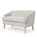 Beige / Grey / Blue Mid-Century Modern Fabric Loveseat – Seats 2