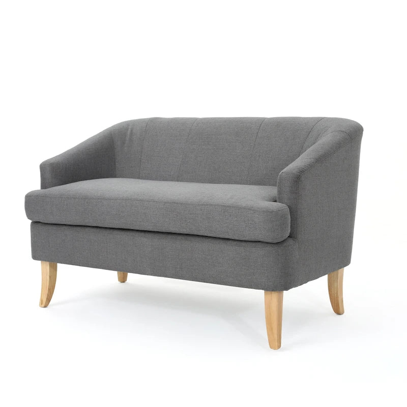 Causeuse en tissu moderne du milieu du siècle beige / gris / bleu – 2 places