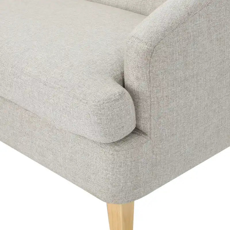 Beige / Grey / Blue Mid-Century Modern Fabric Loveseat – Seats 2