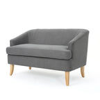 Beige / Grey / Blue Mid-Century Modern Fabric Loveseat – Seats 2