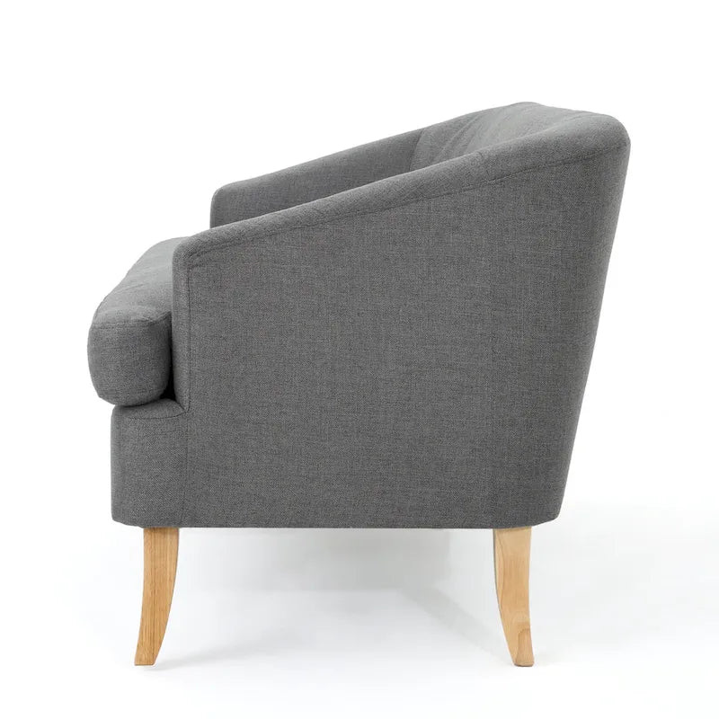 Beige / Grey / Blue Mid-Century Modern Fabric Loveseat – Seats 2
