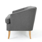 Beige / Grey / Blue Mid-Century Modern Fabric Loveseat – Seats 2