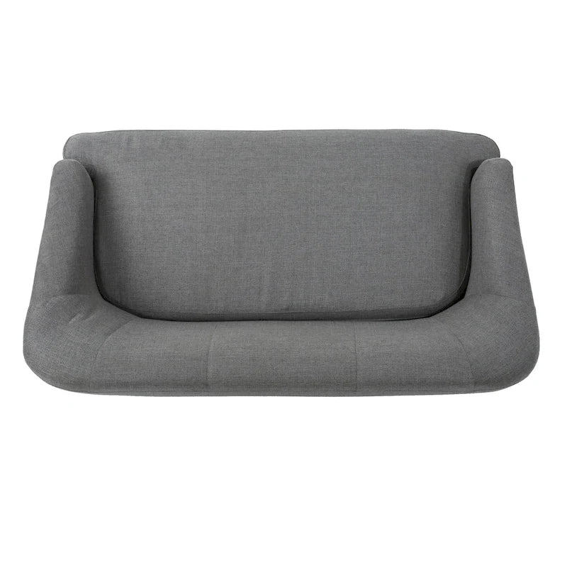 Beige / Grey / Blue Mid-Century Modern Fabric Loveseat – Seats 2