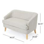 Beige / Grey / Blue Mid-Century Modern Fabric Loveseat – Seats 2