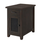 Antique Black & Honey / Grey / Espresso Rustic Wood Side Table with Charging Station